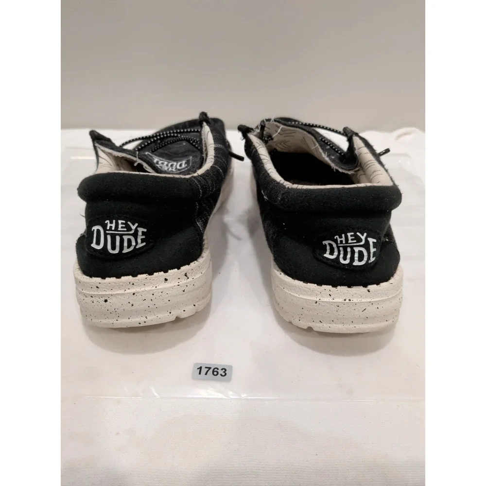 Hey Dude Wally Youth Stretch Slip-On Shoes Black Boys Size YT6
